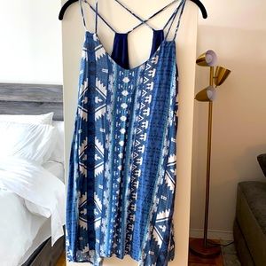 Aztec blue strappy dress size M